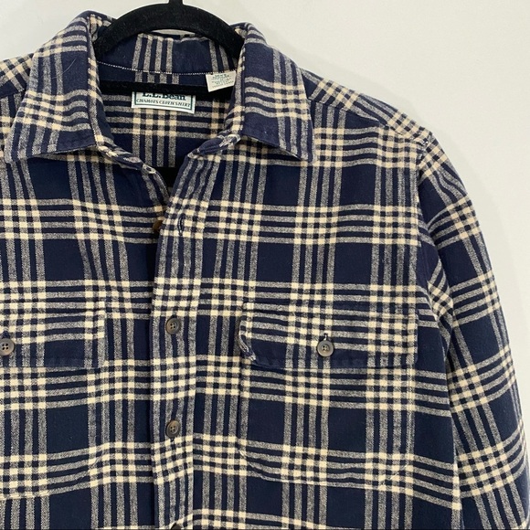 Vintage LL Bean Chamois Cloth Button Down Shirt Plaid Flannel 100% Cotton Med - Picture 2 of 7